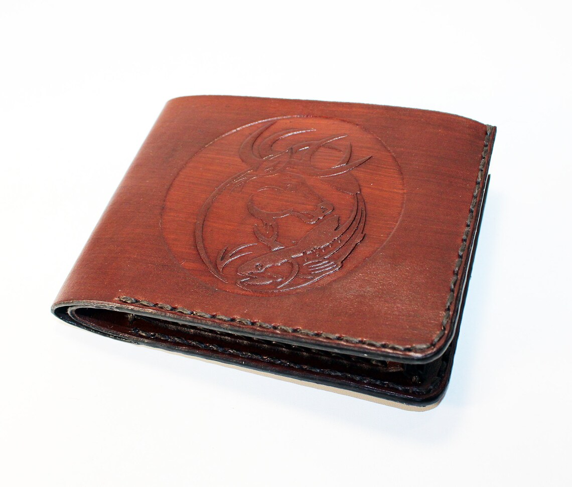 Hunter leather wallet great leather item men's wallet Etsy