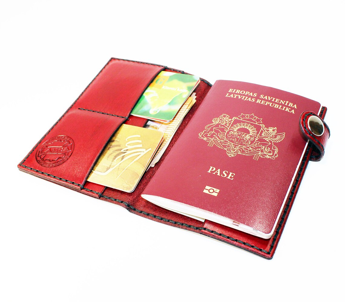 Leather Passport Cover Red Leather Passport Holder Leather Etsy