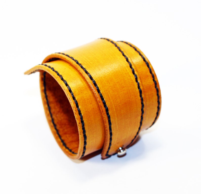 Yellow Leather CuffYellow Leather Bracelet Great Gift Red Etsy