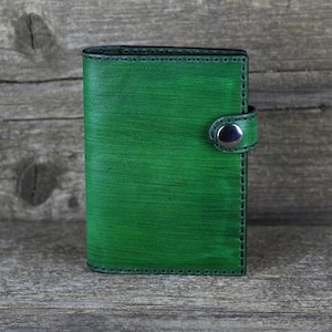 Leather Passport Cover! Green Leather Passport Holder! Leather Travel Passport Cover!  Green Handmade Passport Cover!