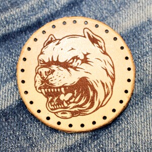 Pitbull Leather Patch: Sew-On Dog Breed Applique