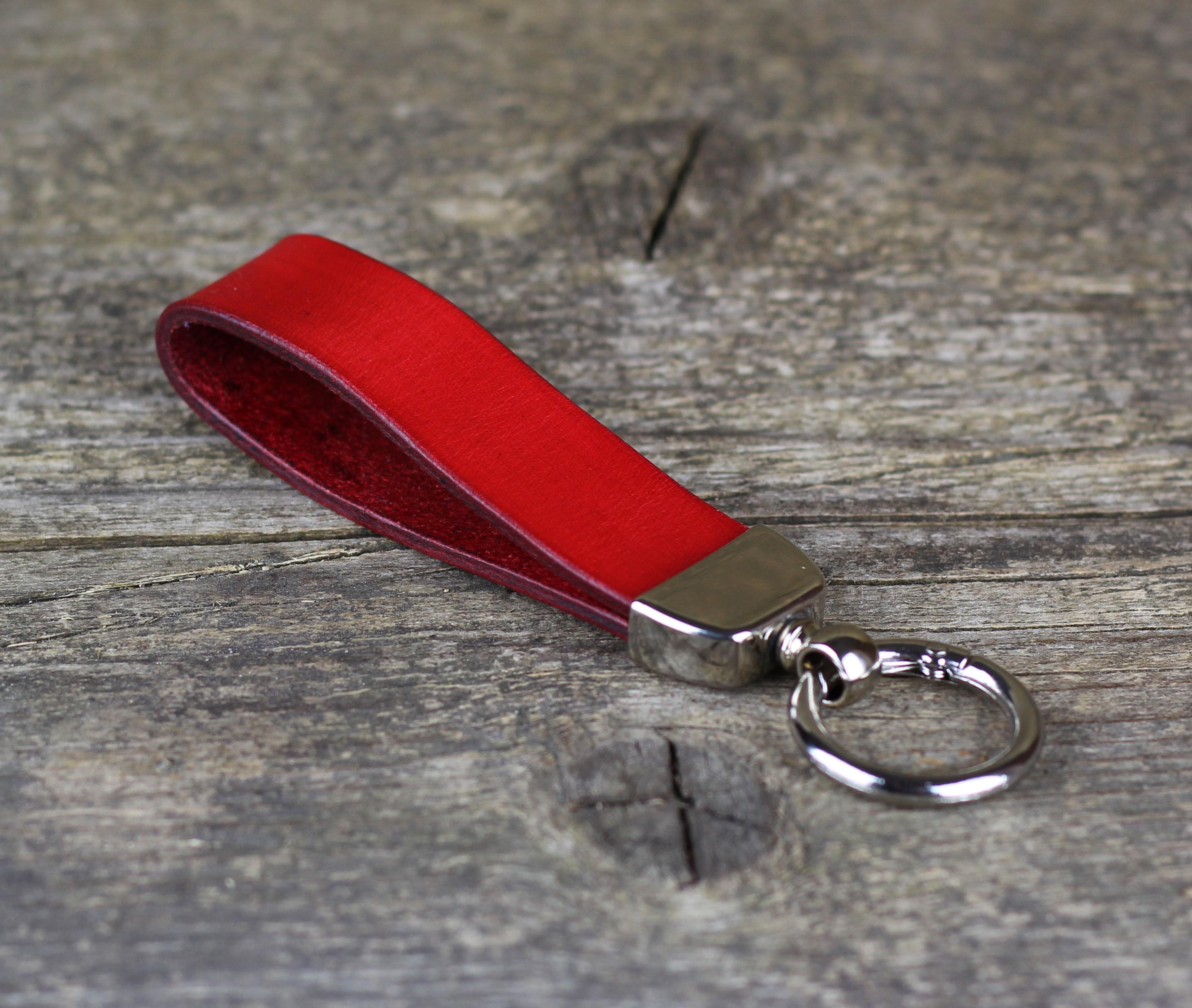 Handmade Red Leather Keychain Fob: Personalized Accessory - Etsy Handmade Red Leather Keychain Fob: Personalized Accessory - Etsy