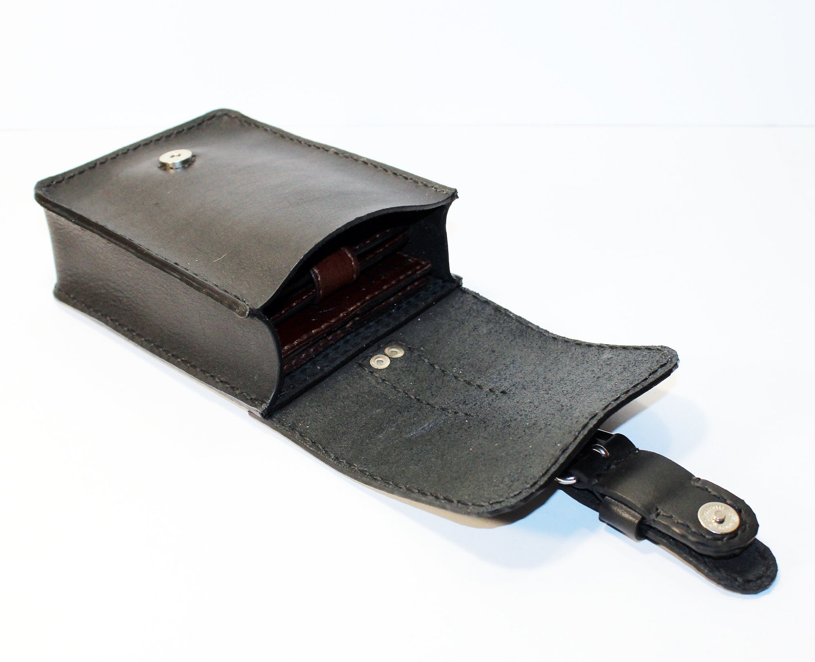 Belt Pouch Leather Handmade Pouch Black Belt Purse Belt Etsy