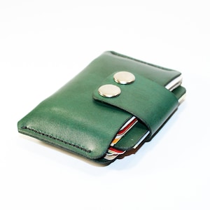 Portafoglio in pelle per carte di credito, portamonete in pelle verde, porta carte in pelle, portafoglio piccolo, ottimo regalo! SALDI