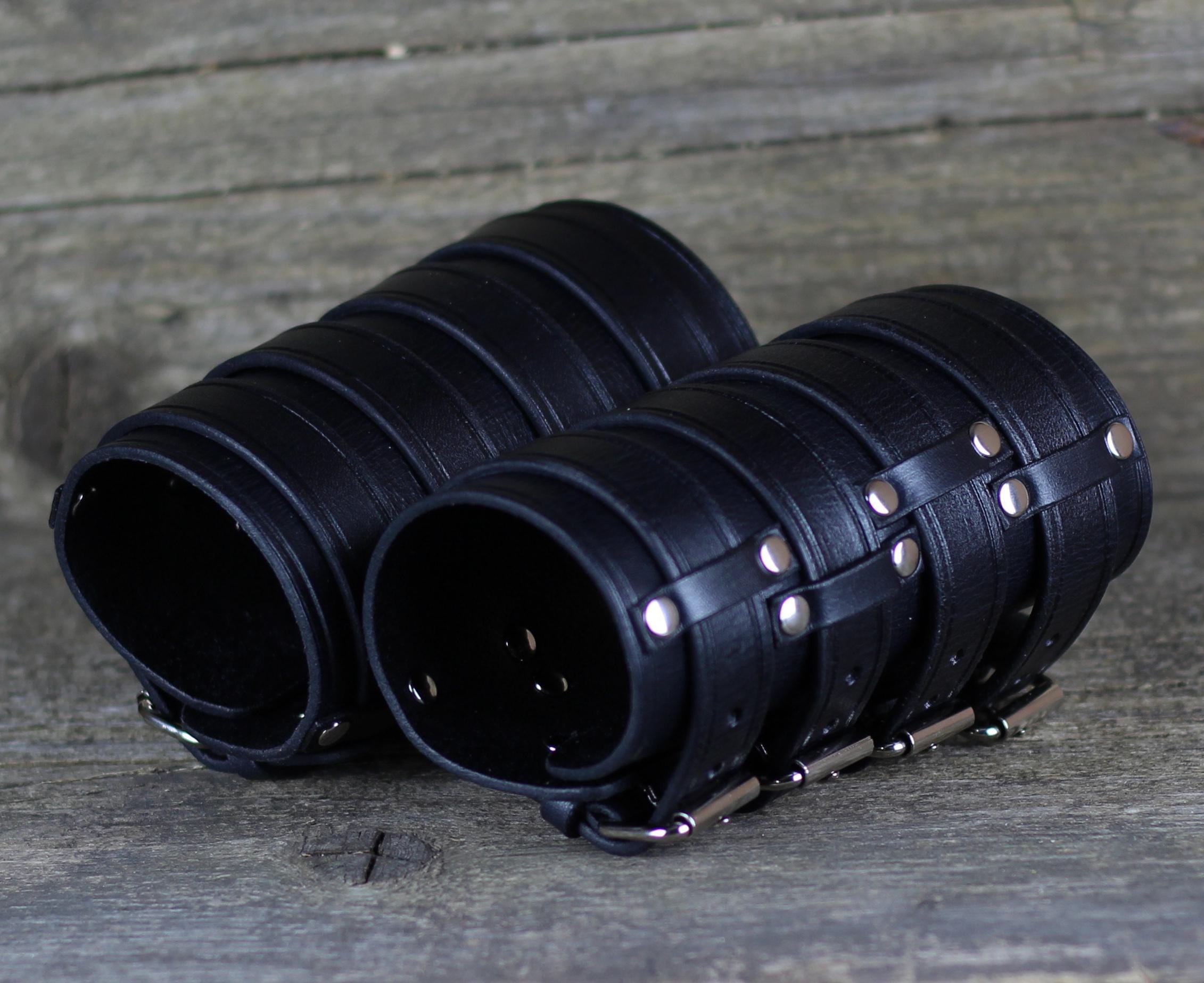 Black Leather Cuff, Rocker Bracelet, Men's Bracelet, Women's