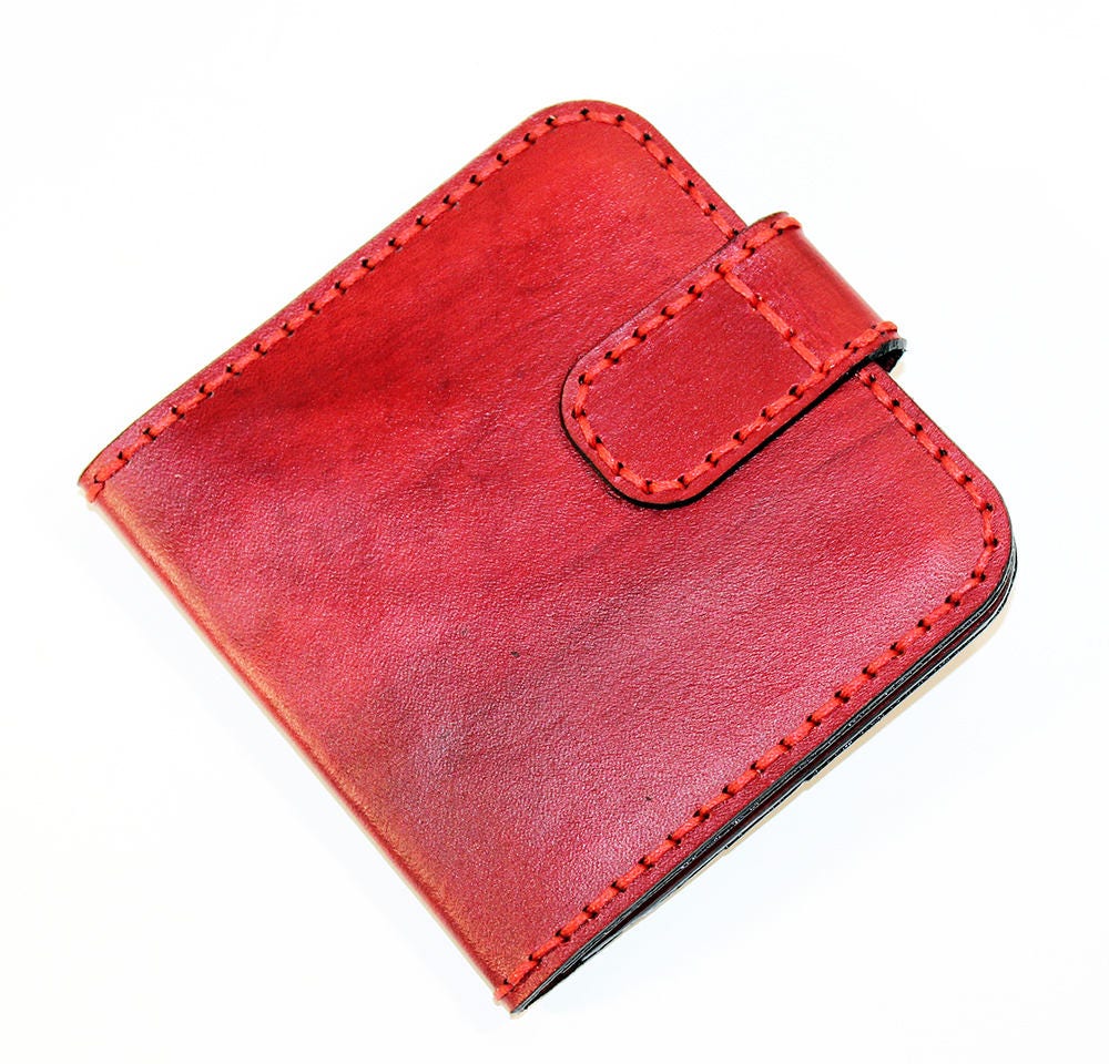 Leather wallet red wallet great leather item red men's Etsy