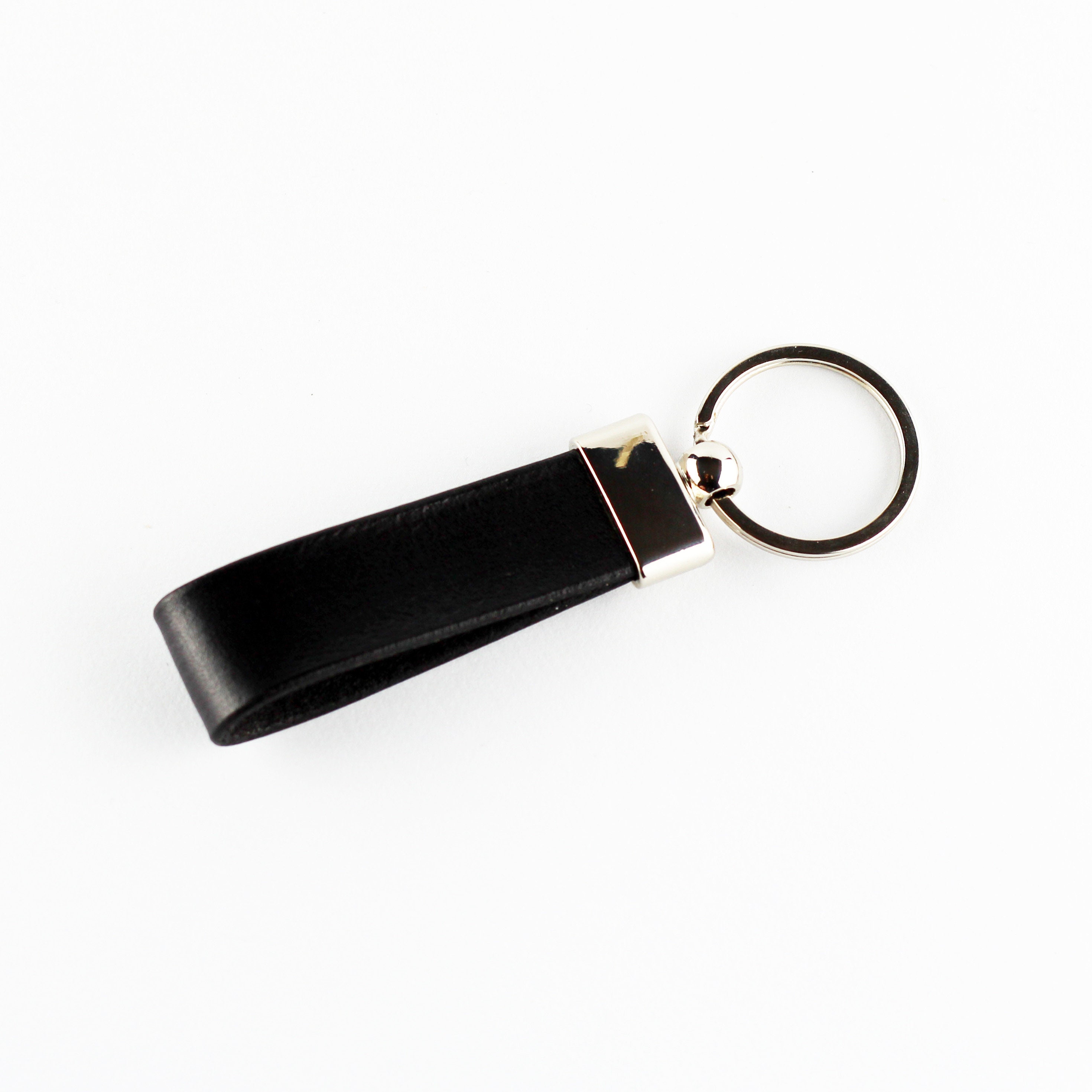 Handmade Black Leather Key Chain: Personalized Key Fob - Etsy