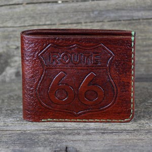 ROUTE 66! Portafoglio in pelle con ROUTE 66, portafoglio da uomo, portafoglio per carte di credito, regalo per uomo, portafoglio in pelle.