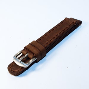 Leather watch strap, 18mm watch band, Brown green band, Leather strap, Great gift.
