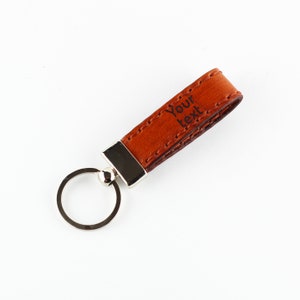 Personalized leather key chain, custom keychain, great handmade leather gift.
