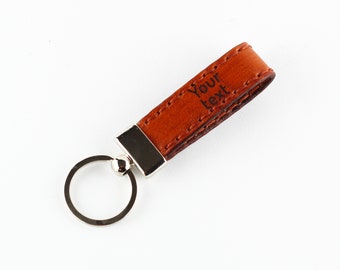 Personalized leather key chain, custom keychain, great handmade leather gift.