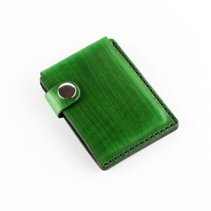 Cartera de cuero verde, tarjetero, billetera delgada, tarjetero, accesorio de cuero, gran regalo.