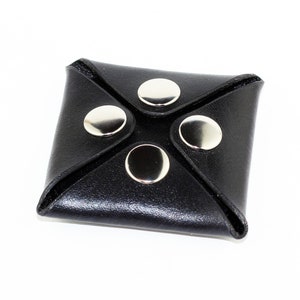 Monedero de cuero, monedero negro, monedero, billetera delgada, accesorios de cuero, gran regalo.