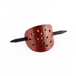 Hair barrette, Minimalist Hair Stick, leather barrette with wooden stick. Great gift!