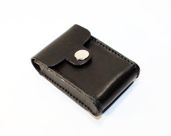 Credit Card Holder leather , Business Card Holder, Black Leather Credit Card Wallet, Black Card Holder. Great Gift.