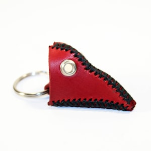 Plague Doctor Mask KeyChain! Red Plague Doctor Mask! Leather Key Chain! Great gift! Unique Handmade item