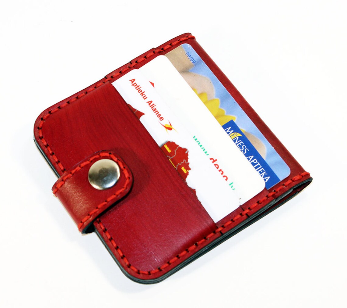 Leather Wallet Red Wallet Great Leather Item Red Men's Etsy