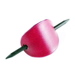 Violette Leder Haarspange: Ovale Haarspange mit Holzstab