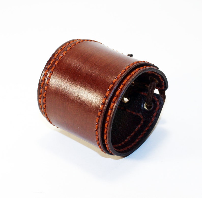 Brown Leather Cuff Bracelet Unique item Nice gift Best gift Best quality! Handmade Leather Accessories Handmade leather cuff