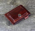 Handmade Leather Coin Wallet: Small Credit Card Holder product logo