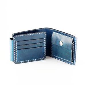 Cartera de piel con símbolo nuclear, cartera con símbolo de radiación, cartera de piel hecha a mano, cartera de hombre. imagen 5