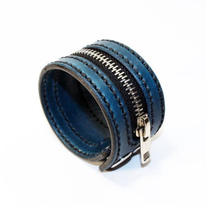 Blue Zipper Bracelet. Handmade Bracelet. Blue Cuff. Zipper Cuff. Blue Zipper.Handmade Accessories. image 9