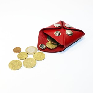 Monedero de cuero, monedero rojo, monedero, billetera delgada, accesorios de cuero, gran regalo.