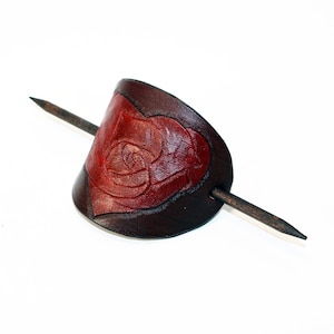 Handgefertigte Rosen Haarspange: Ovale Haarnadel