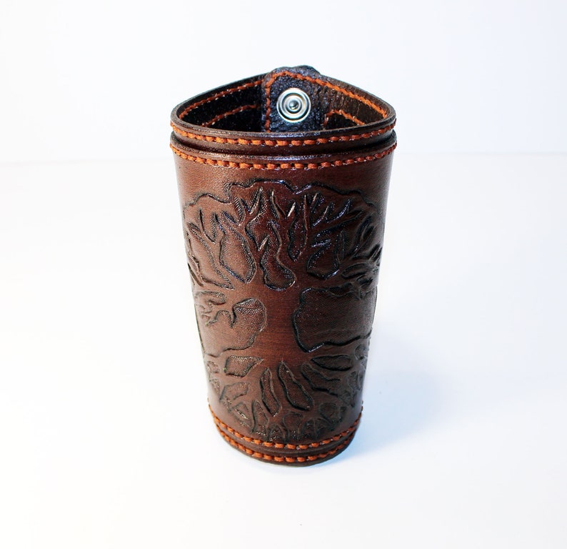 Celtic symols Handmade leather cuff Trquetra Viking cuff Tree of Life Vegvisir Viking symbols North symbols. Celtic cuff