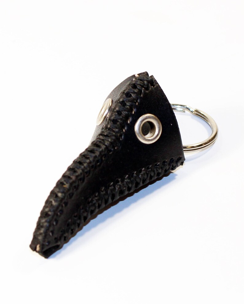 Black Plague Doctor Mask Plague Doctor Mask KeyChain Great gift Leather Key Chain Unique Handmade item!