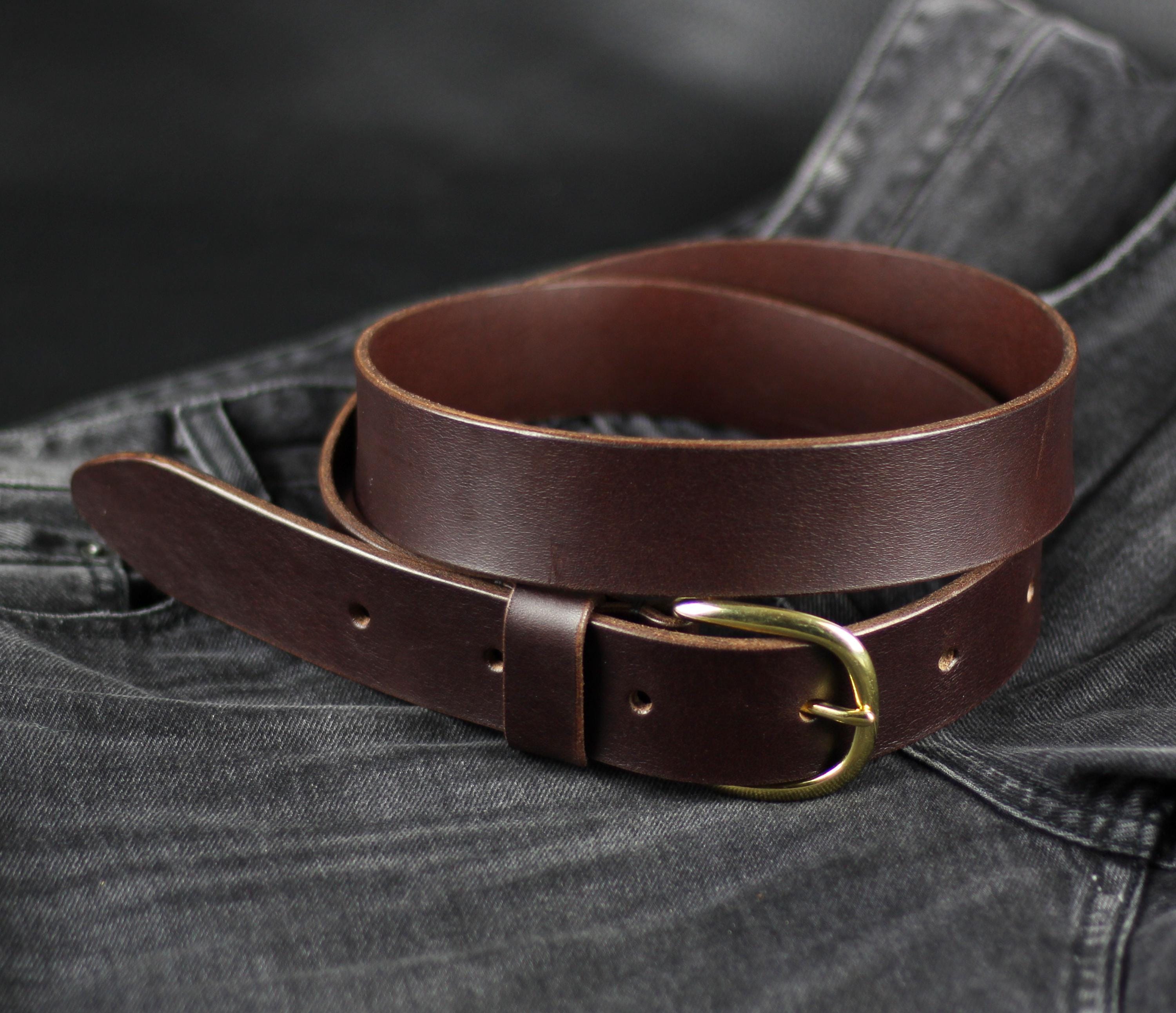 Women\'s Dark Brown Leather Belt Strap with Metal Accent Womens Copper Accent Belts | Boot Barn main image 4