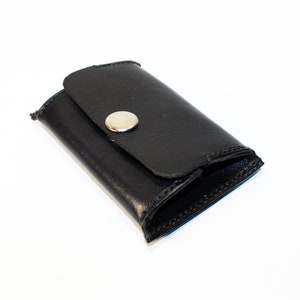 Monedero de cuero, monedero negro, monedero, billetera delgada, accesorios de cuero, gran regalo.
