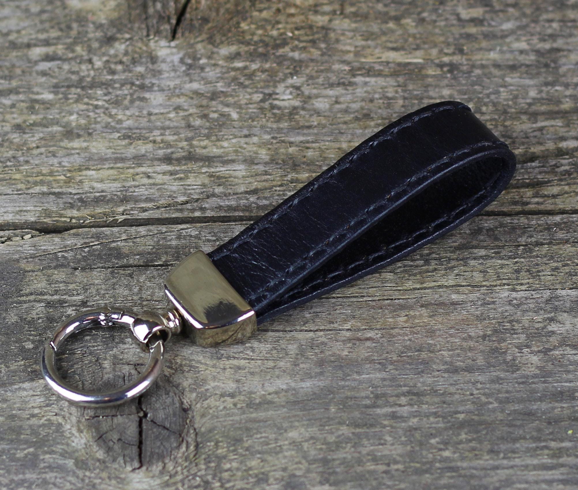 TrueCalf Leather Key Chain, Leather Key Fob, Handmade Black Key Chain, Leather Key Ring, Handmade Leather Accessories. TrueCalf Leather Key Chain, Leather Key Fob, Handmade Black Key Chain, Leather Key Ring, Handmade Leather Accessories.