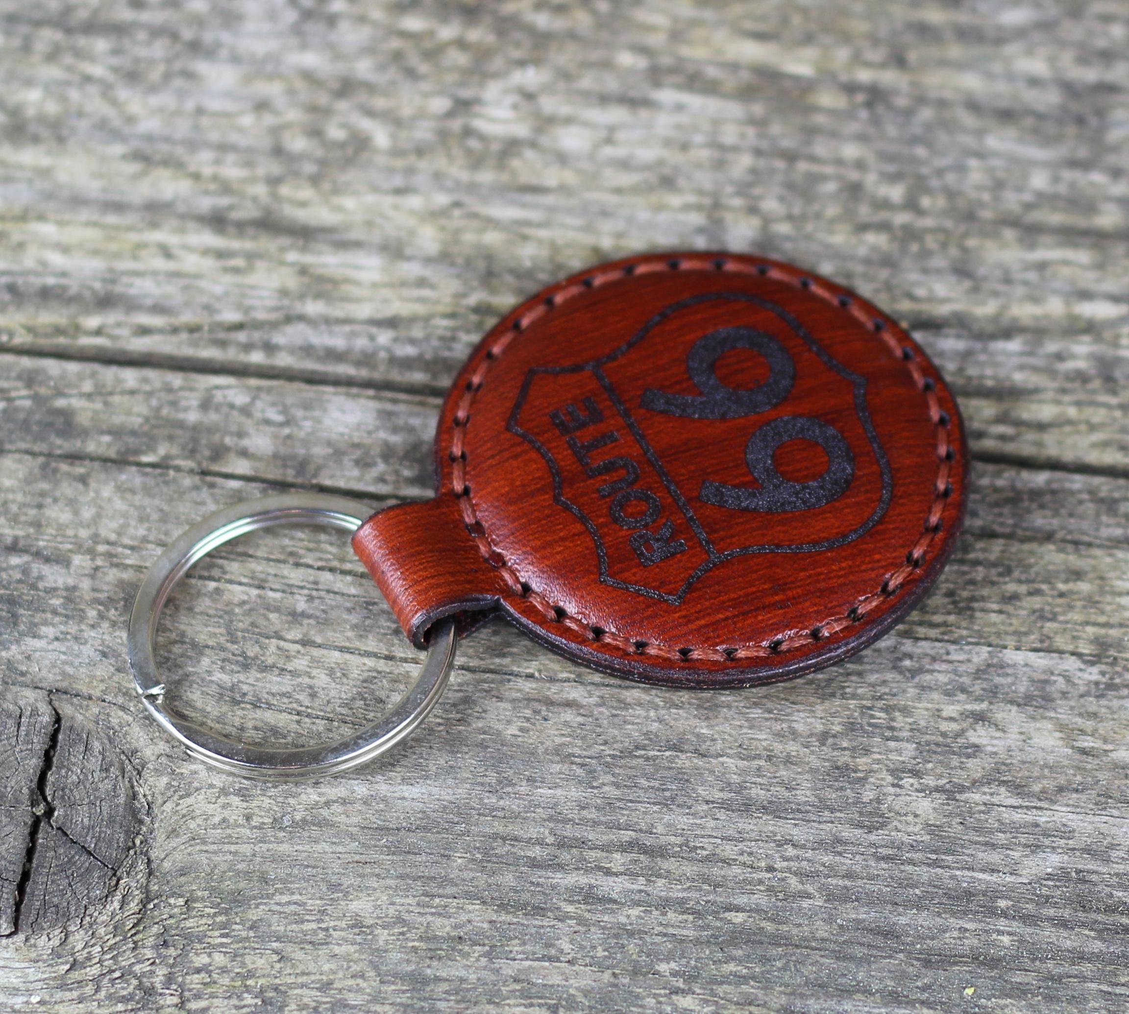 Road Rippers Keychains Route 66 Leather Keychain: Personalized Road Trip Key Holder - Etsy