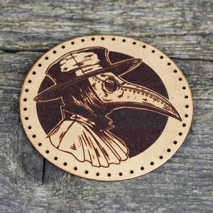 Plague doctor leather patch. Plague doctor mask sew, Sew On Patch, Great gift.