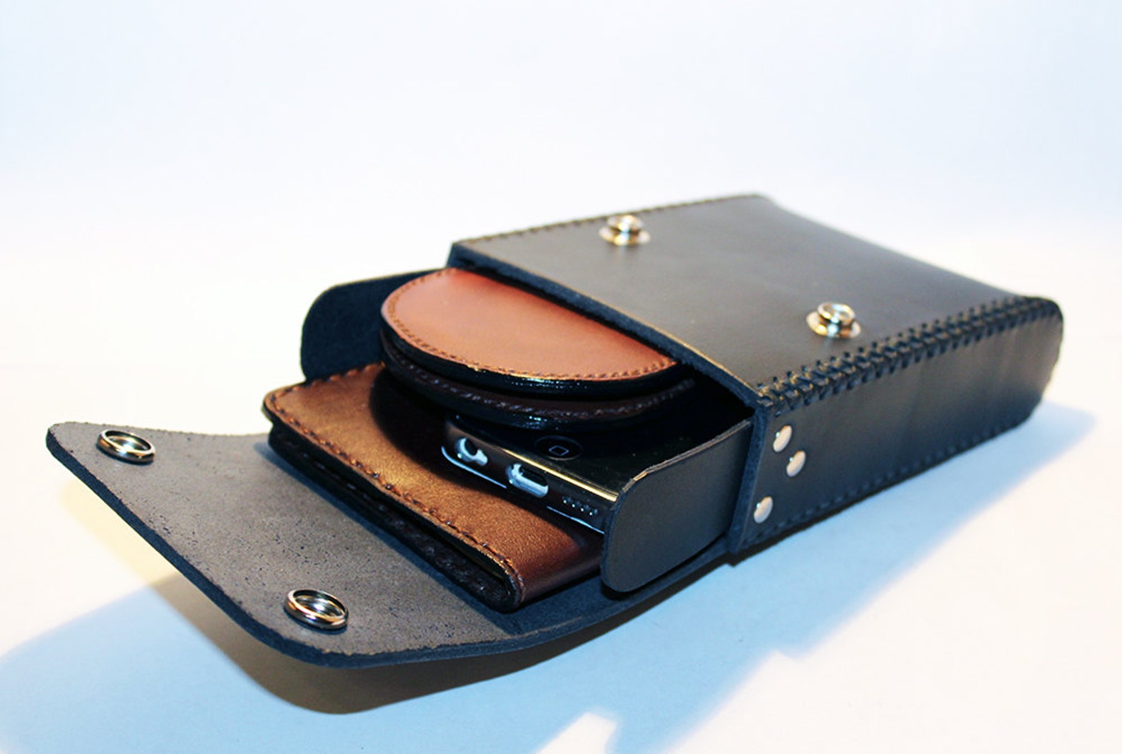 Belt Pouch Leather Handmade Pouch Black Belt Purse Belt Etsy