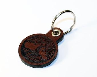 Tree Of Life - Leather key chain, handmade key chain, Celtic accessories, north key chain, viking accessories, leather Celtic key chain.