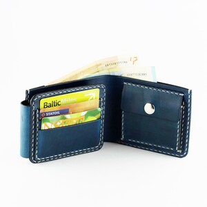 Cartera de piel con símbolo nuclear, cartera con símbolo de radiación, cartera de piel hecha a mano, cartera de hombre. imagen 2