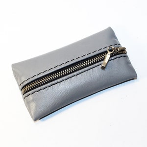 Monedero de cuero, Billetera gris, Monedero pequeño, Monedero de cuero, Gran regalo.