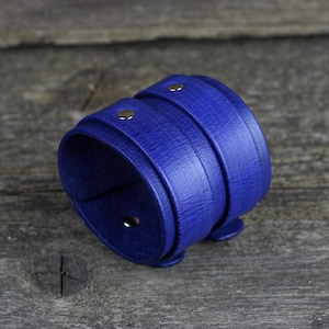 Purple Leather Wrap Cuff Bracelet - Italian Leather Accessories