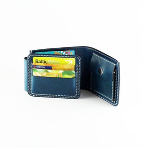 Cartera de piel con símbolo nuclear, cartera con símbolo de radiación, cartera de piel hecha a mano, cartera de hombre. imagen 7