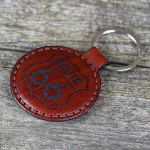 Route Sign Keychain Route 66 Leather Keychain: Personalized Road Trip Key Holder - Etsy