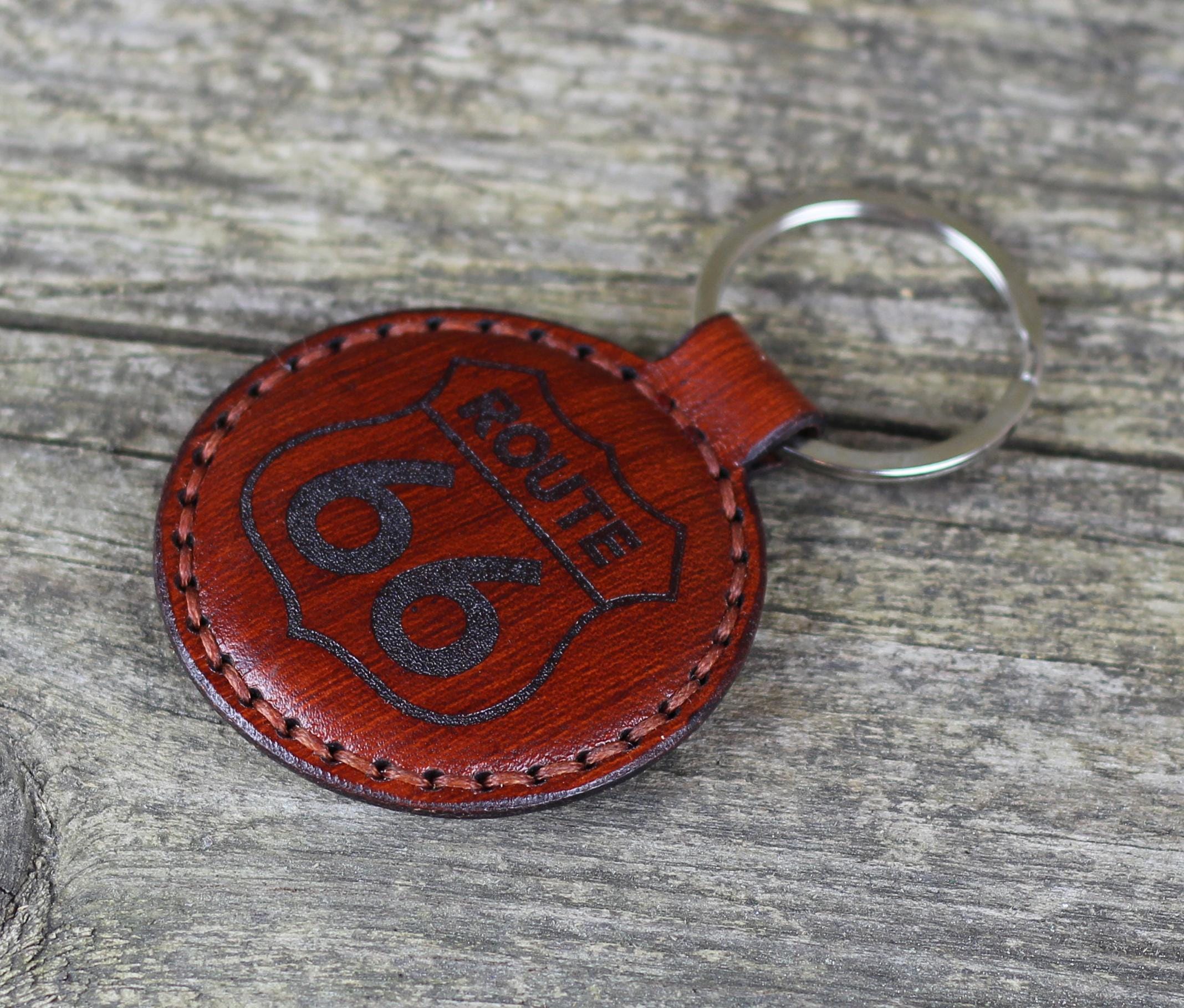 Road Rippers Keychains Route 66 Leather Keychain: Personalized Road Trip Key Holder - Etsy