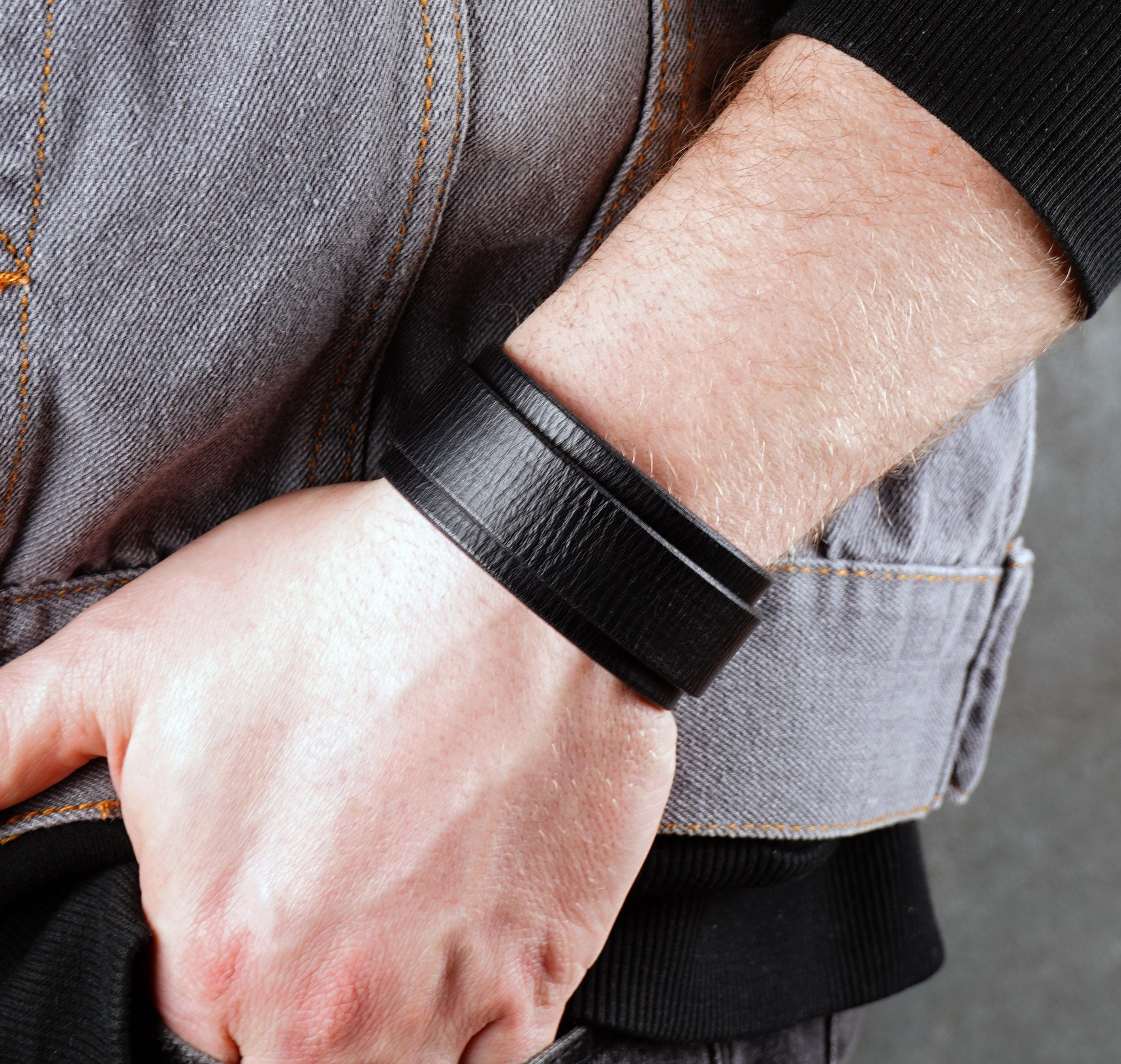 Handmade Leather Cuff Bracelet, Unisex Wristband - Etsy