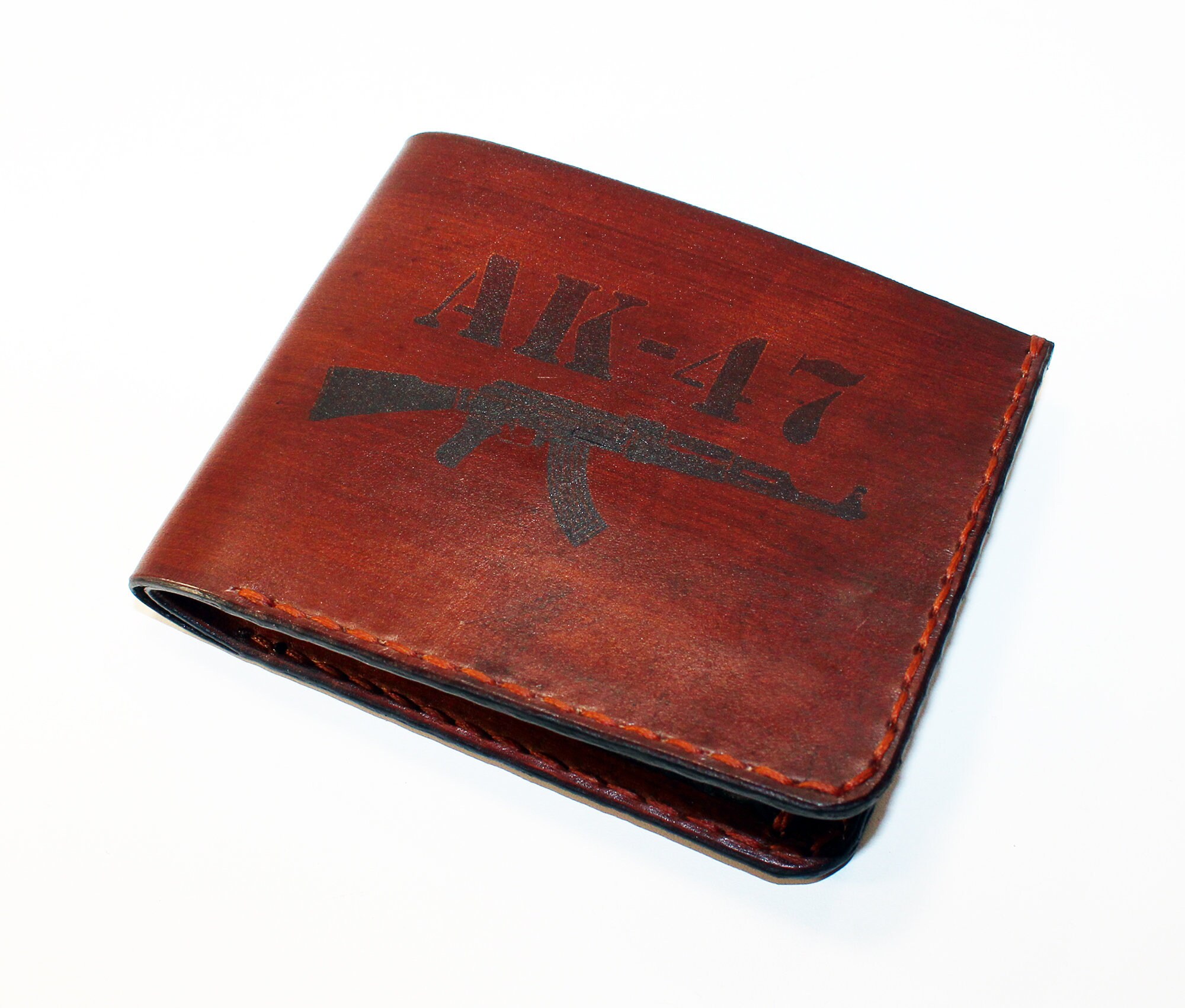 Handmade Leather AK-47 Wallet, Men's Card Holder - Etsy