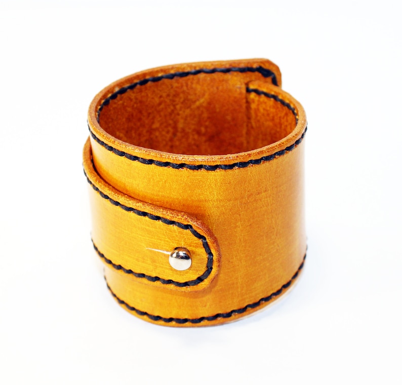 Yellow Leather CuffYellow Leather Bracelet Great Gift Red Etsy