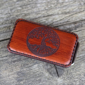 Handmade Leather Tree of Life Belt Buckle - 30mm