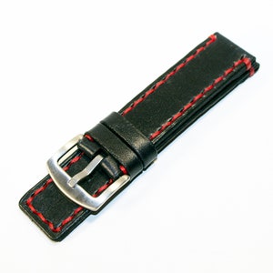Leather watch strap 18 - 24mm, Black watch band, Leather strap, Great gift.