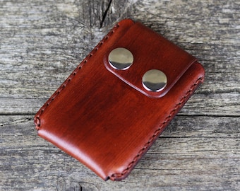Brown Leather Credit Card Holder: Business Card Wallet