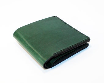 Leather wallet,green wallet, great leather item, green men's wallet, credit card wallet, gift for men.